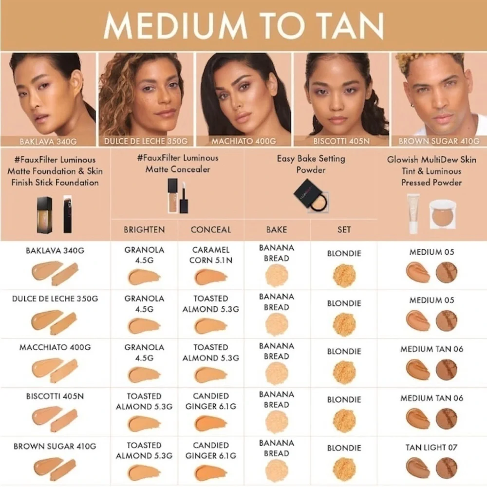 Huda TAN LIGHT 07 GloWish Luminous Pressed Powder | NEW | Full Size 10g Blurring